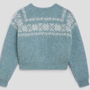 CELINE BRUSHED WOOL CREW-NECK SWEATER WITH FAIR ISLE DETAIL